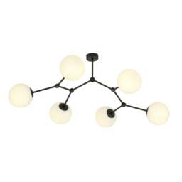 Rackhams SPACE Ceiling lamp  6 x E14 Black with White Shade