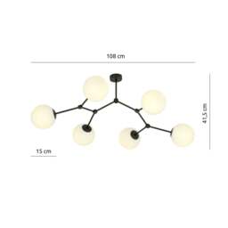 Rackhams SPACE Ceiling lamp  6 x E14 Black with White Shade - thumbnail 6