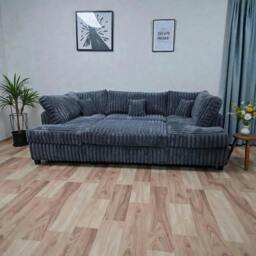 Rackhams Large Jumbo Cord Cinema Sofa - Cream - thumbnail 4