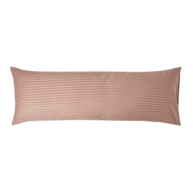 Rackhams Silky 330 TC Egyptian Cotton Satin Stripe Body Pillowcase - Taupe Beige - image 1