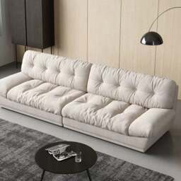 Rackhams Norbert Two Seater, Three Seater, Four Seater Sofa, Suede - Cream - Four Seater 330cm - thumbnail 5