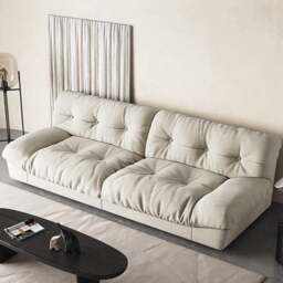 Rackhams Norbert Two Seater, Three Seater, Four Seater Sofa, Suede - Cream - Four Seater 330cm - thumbnail 3