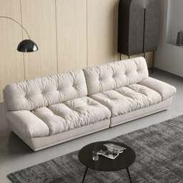 Rackhams Norbert Two Seater, Three Seater, Four Seater Sofa, Suede - Cream - Four Seater 330cm - thumbnail 4