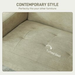 Rackhams 2 Seater Sofa, Velvet-Feel Upholstered Loveseat for Small Space, Beige - Green - thumbnail 5