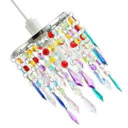 Rackhams Modern Waterfall Design Pendant Shade with Multi Colour Acrylic Drops and Beads - thumbnail 4