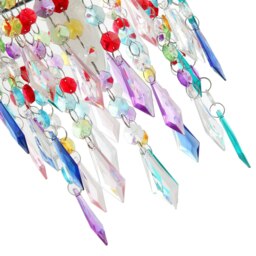 Rackhams Modern Waterfall Design Pendant Shade with Multi Colour Acrylic Drops and Beads - thumbnail 5