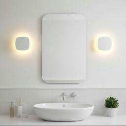 Rackhams 6 Watt Square White Bathroom Wall Mount Light Fixture