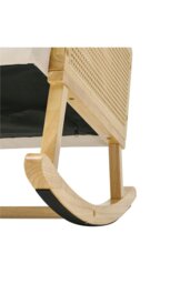 Rackhams Beige Linen Wooden Rocking Chair - Beige - thumbnail 5