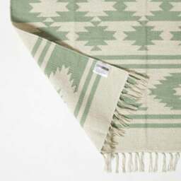 Rackhams Turin Green & Natural Kilim Cotton Rug - 240 x 300 cm - thumbnail 6