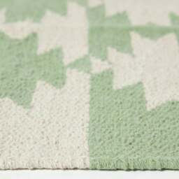 Rackhams Turin Green & Natural Kilim Cotton Rug - 240 x 300 cm - thumbnail 5