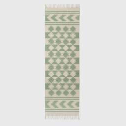 Rackhams Turin Green & Natural Kilim Cotton Rug - 240 x 300 cm - thumbnail 3