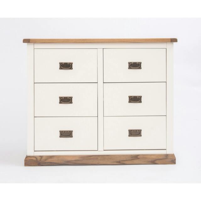 Rackhams Tropea 6 Drawer Chest of Drawers Bras Drop Handle - Off White - image 1