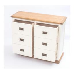Rackhams Tropea 6 Drawer Chest of Drawers Bras Drop Handle - Off White - thumbnail 5