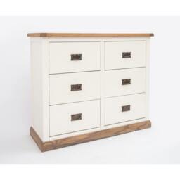 Rackhams Tropea 6 Drawer Chest of Drawers Bras Drop Handle - Off White - thumbnail 3
