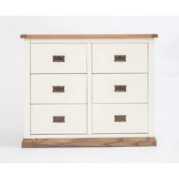 Rackhams Tropea 6 Drawer Chest of Drawers Bras Drop Handle - Off White