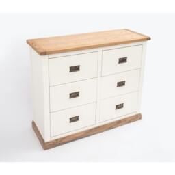 Rackhams Tropea 6 Drawer Chest of Drawers Bras Drop Handle - Off White - thumbnail 4