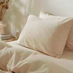Rackhams Touch of Linen Pillowcase Pair - One Size - Sky Blue - thumbnail 3