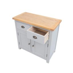 Rackhams Argenta Light Grey 2 Drawer 2 Door Sideboard Brass Cup Handle - Light Grey - thumbnail 6