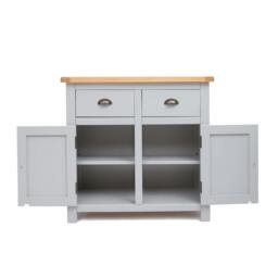Rackhams Argenta Light Grey 2 Drawer 2 Door Sideboard Brass Cup Handle - Light Grey - thumbnail 5
