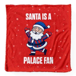 Rackhams Santa is a Palace Football Fan - Luxury Fleece Blanket 150cm X 150cm