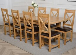 Rackhams Seattle Oak Extending Dining Table with Berkeley Oak Chairs - Natural Oak - 8 chairs - thumbnail 6