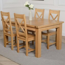 Rackhams Seattle Oak Extending Dining Table with Berkeley Oak Chairs - Natural Oak - 8 chairs - thumbnail 2