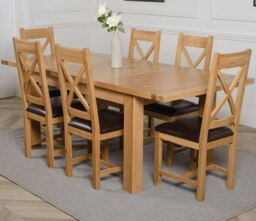 Rackhams Seattle Oak Extending Dining Table with Berkeley Oak Chairs - Natural Oak - 8 chairs - thumbnail 5