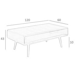 Rackhams Rectangular Walnut Coffee Table 2021 - thumbnail 6