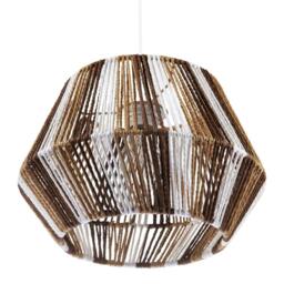 Rackhams Coastal Twisted Paper Rope Pendant Shade in Brown Tones and White - thumbnail 5