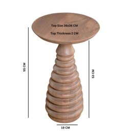 Rackhams Carlester Cane And Wood Pedestal Side Table - 52cm x 54cm x 80cm (LxDxH) - Wood - 1 - thumbnail 4