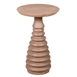 Rackhams Carlester Cane And Wood Pedestal Side Table - 52cm x 54cm x 80cm (LxDxH) - Wood - 1 - thumbnail 2