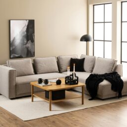 Rackhams Banbury Square Coffee Table in Oak - 1 - Natural - Brown - thumbnail 4