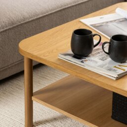 Rackhams Banbury Square Coffee Table in Oak - 1 - Natural - Brown - thumbnail 5