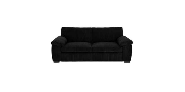 Rackhams Amalfi Jumbo Cord Black Sofa 3+2 Fabric Sofa in Black - 2 Seater - image 1