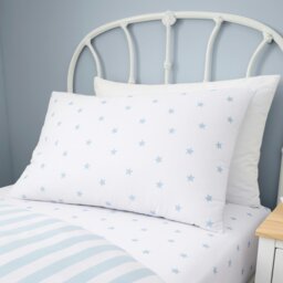 Rackhams Mini Star & Stripes Reversible Cotton Duvet Cover Set Blue - Double - Blue - thumbnail 3