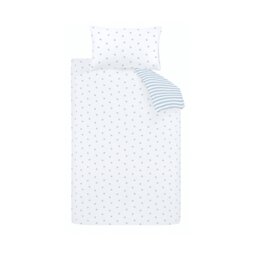 Rackhams Mini Star & Stripes Reversible Cotton Duvet Cover Set Blue - Double - Blue - thumbnail 5