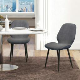 Rackhams Velvet Dining Chairs, Set of 2 Dining Room Chairs with Metal Legs for Living Room, Dining Room, Grey - thumbnail 2