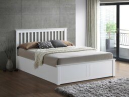 Rackhams Malmo White Wooden Ottoman Bed - Double - thumbnail 3