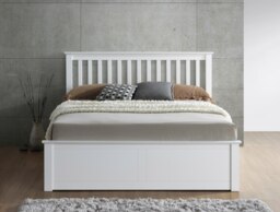 Rackhams Malmo White Wooden Ottoman Bed - Double - thumbnail 1