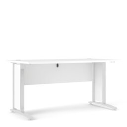 Rackhams Prima Desk 150 cm in White with White legs - White - 80.1 - 75.2