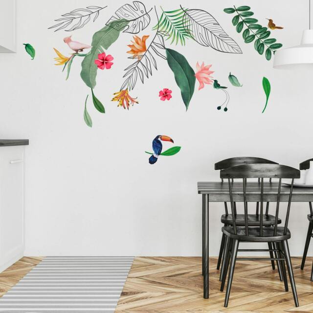 Rackhams WS9073 - Contemporary Tropical Leaves and Flowers Wall Stickers - image 1