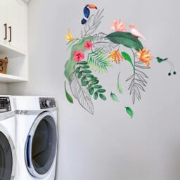 Rackhams WS9073 - Contemporary Tropical Leaves and Flowers Wall Stickers - thumbnail 2