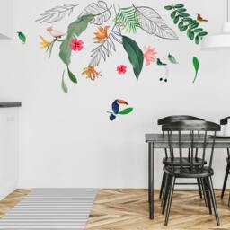 Rackhams WS9073 - Contemporary Tropical Leaves and Flowers Wall Stickers