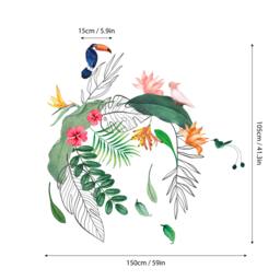 Rackhams WS9073 - Contemporary Tropical Leaves and Flowers Wall Stickers - thumbnail 6
