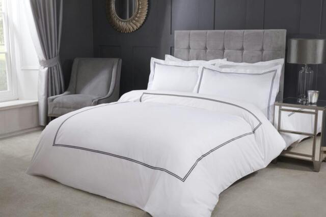 Rackhams Mayfair Duvet Cover Set - Graphite - Double - image 1