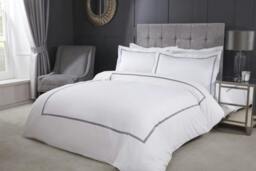 Rackhams Mayfair Duvet Cover Set - Graphite - Double