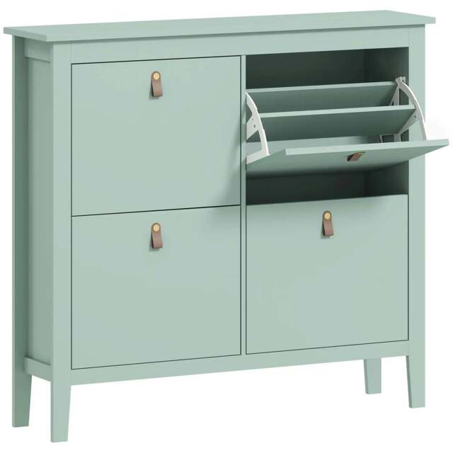 Rackhams Modern Four-Drawer Shoe Cabinet - Green