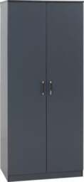 Rackhams Dakota 2 Door Double Wardrobe 4 Piece Bedroom Set - Dark Grey - thumbnail 2