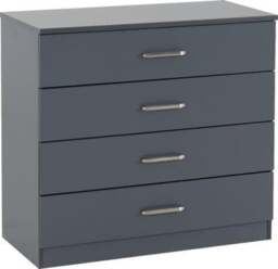 Rackhams Dakota 2 Door Double Wardrobe 4 Piece Bedroom Set - Dark Grey - thumbnail 4