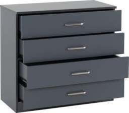 Rackhams Dakota 2 Door Double Wardrobe 4 Piece Bedroom Set - Dark Grey - thumbnail 5